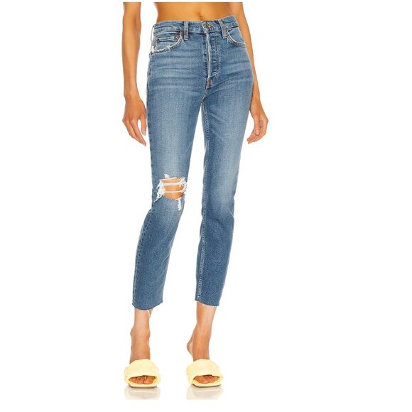 Re/Done 90s High Rise Ankle Crop Jean - Picture 1 of 2